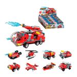 Bloco de Montar Set Combat Zones Super Bombeiro Keepplay