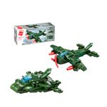 Bloco de Montar Avião Bombardeiro Combo Trans Militar Keepplay
