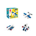 Bloco de Montar Avião de Expedição Combo Transportes Expedição Keepplay