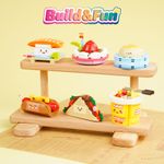 Bloco de Montar Set Build & Fun Comidinhas de Restaurante Keepplay