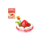 Bloco de Montar Torta de Morango Build & Fun Comidinhas de Restaurante Qman