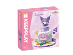 Bloco de Montar Pote de Doces Coloridos Kuromi Hello Kitty e Amigos Keepplay