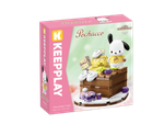 Bloco de Montar Bolo de Chocolate Pochaccco Hello Kitty e Amigos Keepplay