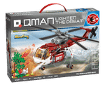 Bloco de Montar Helicóptero de Resgate e Incêndio Mine City Keepplay