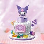 Bloco de Montar Pote de Doces Coloridos Kuromi Hello Kitty e Amigos Keepplay
