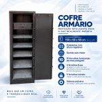 Cofre Armário Biométrico Com Gaveta E Prateleiras 150x50x50