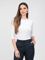 BLUSA BÁSICA MANGA 3/4 DECOTE CANOA