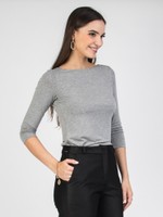 BLUSA BÁSICA MANGA 3/4 DECOTE CANOA