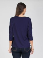 BLUSA AMPLA MANGA 3/4 BICOLOR