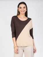 BLUSA AMPLA MANGA 3/4 BICOLOR