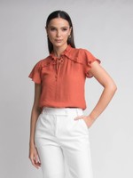 BLUSA GOLA COM BABADO E AMARRAÇÃO