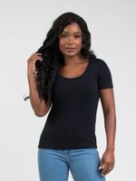 BLUSA BÁSICA MALHA MANGA CURTA DECOTE REDONDO