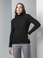 BLUSA TRICOT TRANÇADO GOLA ALTA