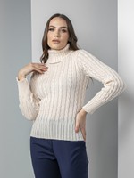 BLUSA TRICOT TRANÇADO GOLA ALTA