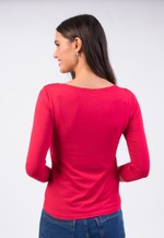 BLUSA BÁSICA MANGA 3/4 DECOTE CANOA