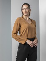 BLUSA DEC V COM MARTINGALE TEXTURIZADA