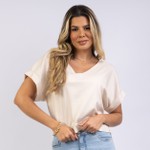 BLUSA AMPLA COM DECOTE V