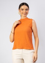 BLUSA SOCIAL GOLA ALTA COM BOTÕES