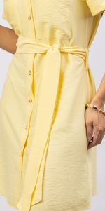 Vestido Feminino Chemise Curto em Viscose com Faixa