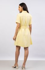 Vestido Feminino Chemise Curto em Viscose com Faixa