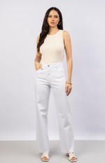 CALÇA RETA JEANS BRANCO