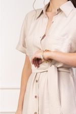Vestido Feminino Chemise Curto em Viscose com Faixa
