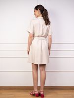 Vestido Feminino Chemise Curto em Viscose com Faixa