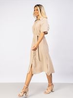 Vestido Feminino Chemise Amplo em Algodão com Faixa