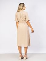 Vestido Feminino Chemise Amplo em Algodão com Faixa