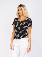 BLUSA DE MALHA ESTAMPADA DECOTE V