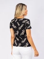 BLUSA DE MALHA ESTAMPADA DECOTE V