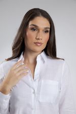 Camisa Feminina Comfy em Algodão com Bolso Frontal