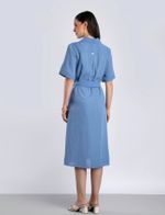 Vestido Feminino Chemise Amplo em Algodão com Faixa