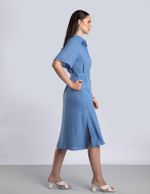 Vestido Feminino Chemise Amplo em Algodão com Faixa