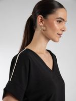 Blusa Manga Curta Vivo Contrastante