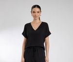 Blusa Manga Curta Vivo Contrastante