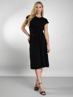 Vestido Feminino Midi em Moletinho com Amarração Frontal