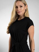 Vestido Feminino Midi em Moletinho com Amarração Frontal