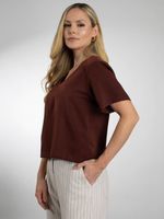 Blusa Manga Curta Decote V