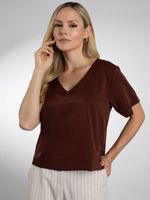 Blusa Manga Curta Decote V