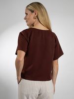 Blusa Manga Curta Decote V