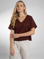 Blusa Manga Curta Decote V