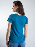 Blusa Manga Curta Picueta Decote