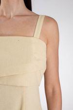 Vestido Feminino Curto Evasê em Viscose com Linho
