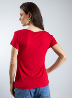 Blusa Manga Curta Picueta Decote
