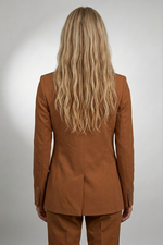 Blazer Feminino de Alfaiataria sem Lapela Com Bolso Interno