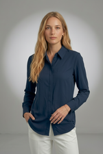 Camisa Feminina Clássica em Viscose com Vista Escondida