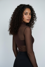   Blusa Feminina Manga Longa em  Tule com Transparência