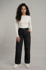 Calça Feminina Wide Leg em Viscose com Poliamida