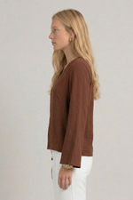Blusa Feminina com Decote V e Manga Evasê